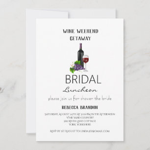 Invitation Déjeuner nuptial de fin de semaine de vin simple
