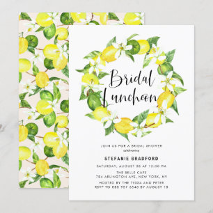 Invitation Déjeuner nuptial de fleurs de citron d'aquarelle