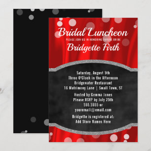 Invitation Déjeuner nuptial Elégante Fête des mariées rouge