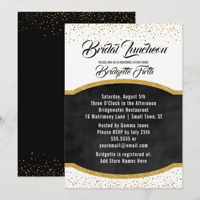 Invitation Déjeuner nuptial | Fête des mariées de Parties sci (Devant / Derrière)