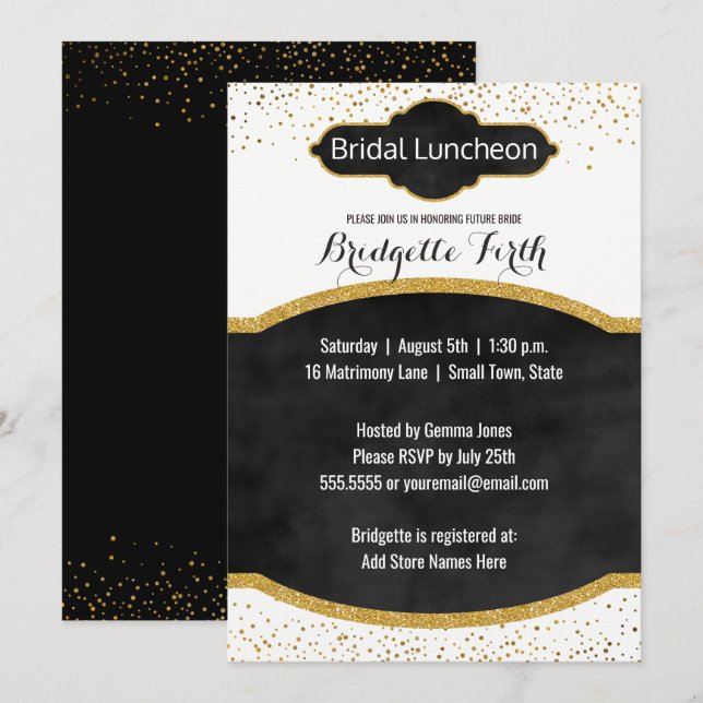 Invitation Déjeuner nuptial | Fête des mariées de Parties sci (Devant / Derrière)