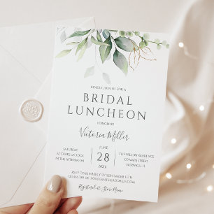 Invitation Déjeuner nuptial Feuille Eucalyptus Green