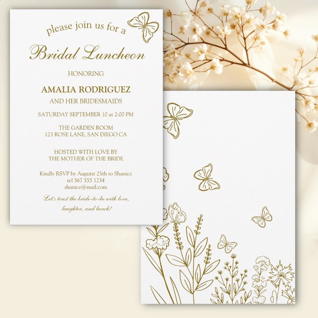 Invitation Déjeuner nuptial Fleurs de prairie (Créateur téléchargé)
