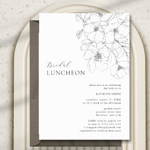 Invitation Déjeuner nuptial minimaliste noir et blanc