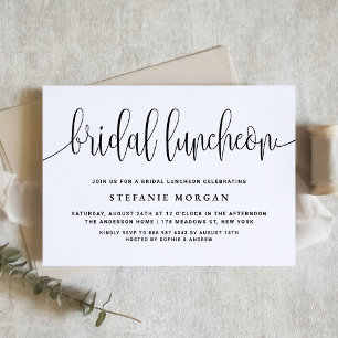 Invitation Déjeuner nuptial noir et blanc
