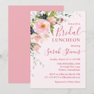 Invitation Déjeuner nuptial rose pâle
