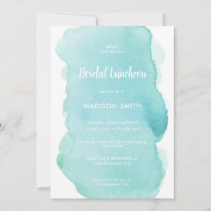 Invitation Déjeuner nuptial turquoise de la menthe d'aquarell