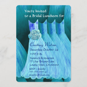 Invitation Déjeuner ou brunch Turquoise Blue V02A