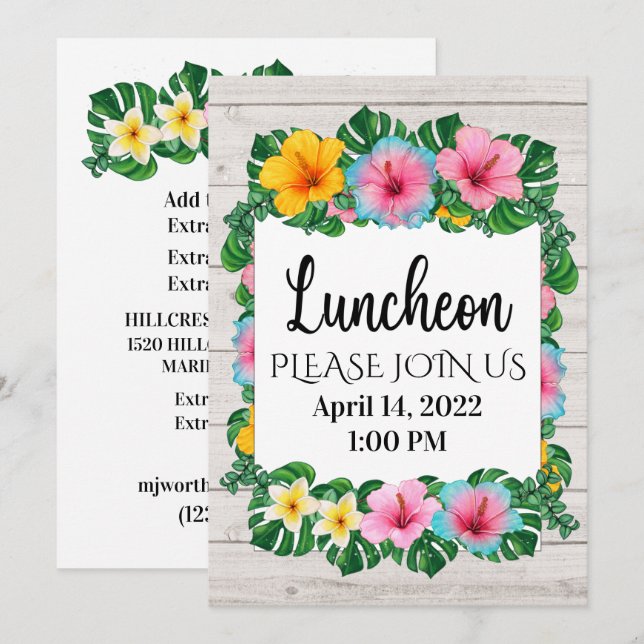 Invitation Déjeuner ou toute autre occasion - Voir Retour Inv (Devant / Derrière)