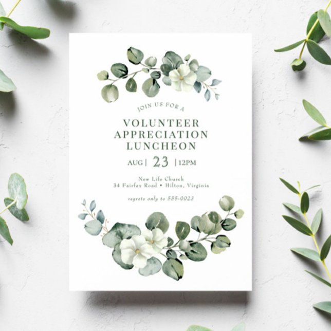 Invitation Déjeuner vert Personnel Bénévoles Appréciation (Créateur téléchargé)