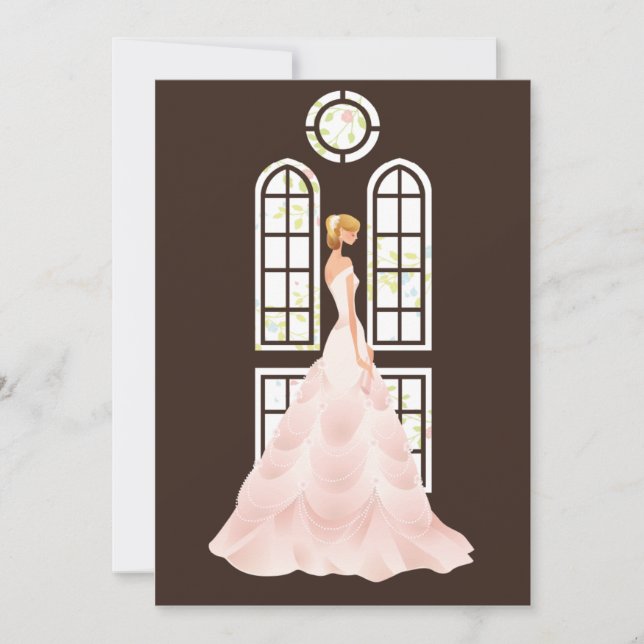 Invitation d'élégante mariée à la douche nuptiale (Devant)
