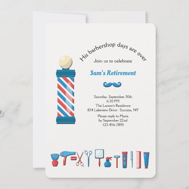 Invitation d'éléments d'atelier de coiffure (Devant)