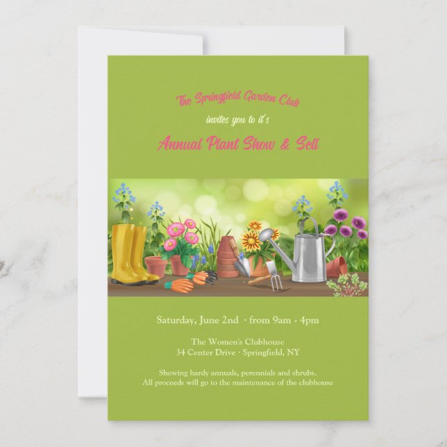 Invitation d'éléments de jardinage (Devant)