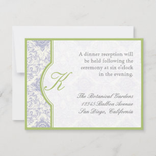Invitation Delft Bleu Blanc Toile Quatrefoil - Réception