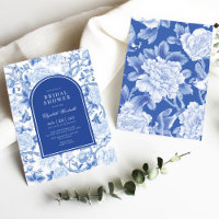Delft Blue White Chinoiserie Floral Fête des marié