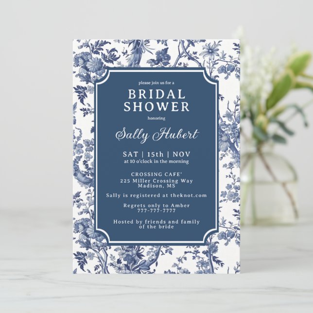 Invitation Delft Chinoiserie Bridal Shower (Debout devant)