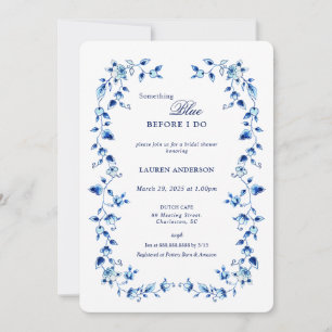 Invitation Delft Quelque chose de bleu avant de faire douche