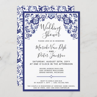 Invitation Delfts Blauw | Delft Blue Dutch Wedding shower