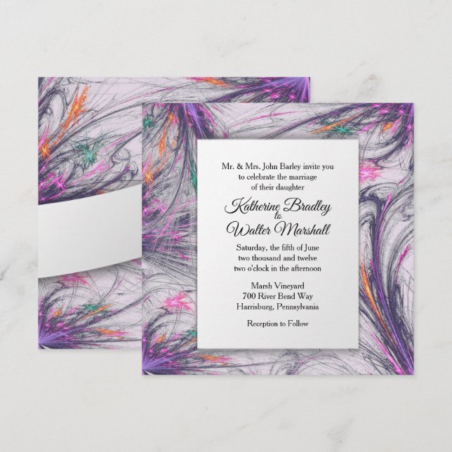 Invitation Délicat À Plus D'Invitations De Mariage (Devant / Derrière)