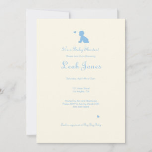 Invitation Délicat Baby shower de garçon bleu