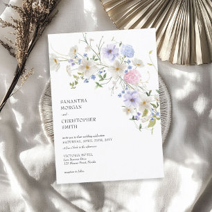 Invitation Délicat fleurs sauvages boho de printemps aquarell