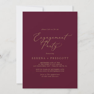 Invitation Délicat Gold et Burgundy