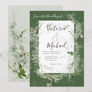 Invitation Délicat Mariage de verdure fleurie
