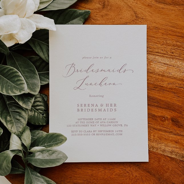 Invitation Délicat Rose Gold Bridesmaids Déjeuner (Créateur téléchargé)