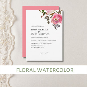 Invitation Délicat Roses de printemps tropicale aquarelle