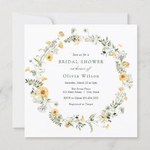 Invitation Délicate Fête des mariées de couronne de Fleur sau