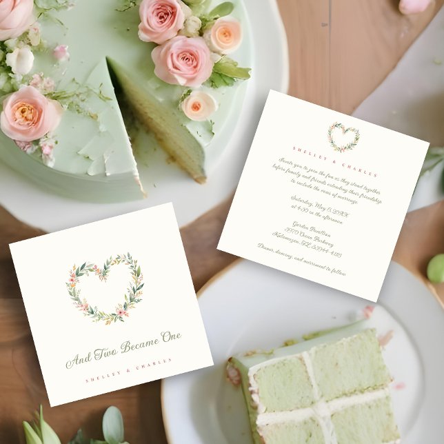 Invitation Delicate Pastel Pink Romantic Heart-Shape Wreath (Delicate Pastel Pink Romantic Heart-Shape Wreath Wedding Invitations Cards. )