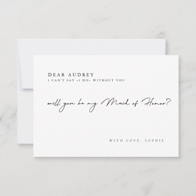 Invitation Delicate Will You Be My Maid of Honor (Dos)