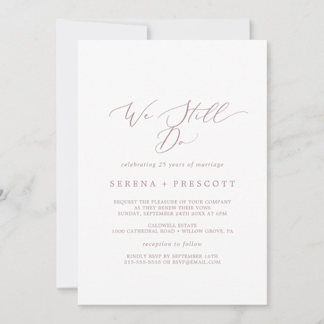 Invitation Delicic Rose Gold Nous Faisons Toujours Vow Renouv (Devant)