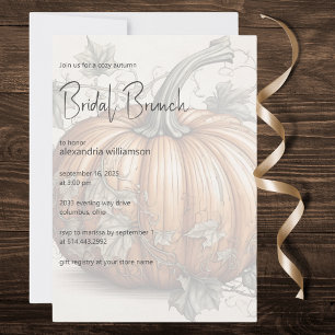 Invitation Délicieux brunch nuptial de citrouille d'automne
