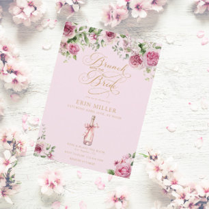 Invitation Délicieux Shower de Mariage Floral Rose