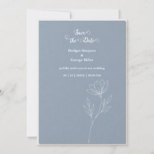 Invitation Delphinium Bleu Poussiéreux Romance de Mariage min