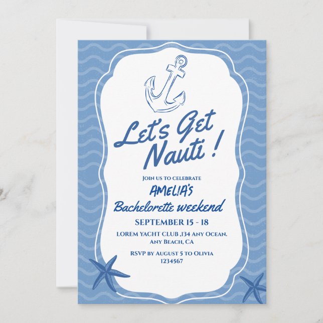 Invitation Demain de bachelorette Nauti (Devant)