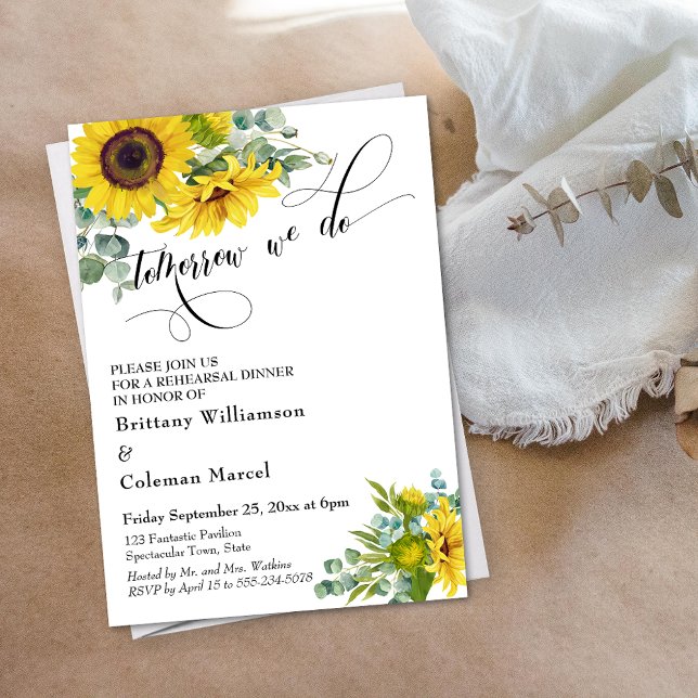 Invitation Demain Nous Faisons Un Dîner De Répétition Florale (Créateur téléchargé)