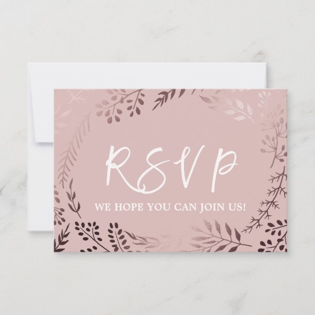 Invitation Demande de chanson rose gold élégant et RSVP (Devant)