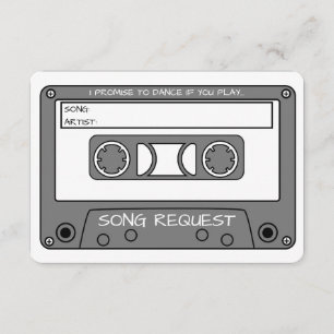 Invitation Demande de chanson sur cassette vintage couleur pe