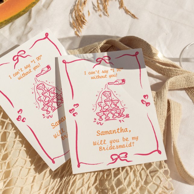 Invitation Demande de Demoiselle d'Honneur avec Tour de Champ (Créateur téléchargé)