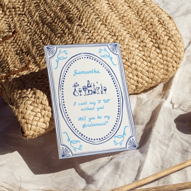Invitation Demande de Demoiselle d'Honneur Fantaisiste Manusc (Créateur téléchargé)