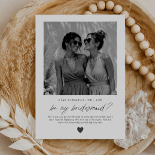 Invitation Demande de Demoiselle d'Honneur Manuscrite