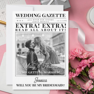 Invitation Demande de demoiselle d'honneur unique avec photo 