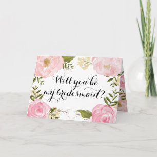 Invitation Demande de femme de chambre Vintage rose rose mode