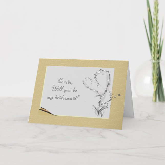 Invitation Demande de femme de ménage de Cousin Brides (Devant)