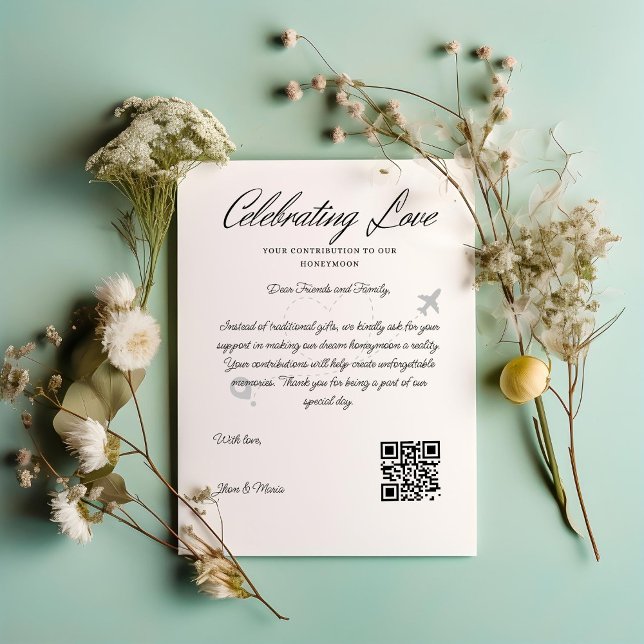 Invitation Demande de fonds de voyage Code Qr Cadeaux de mari (Travel Fund Request Qr Code Honeymoon Fund Invitation)