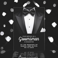 Demande de garçon d'honneur en smoking noir Tuxedo