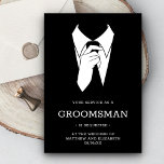 Invitation Demande de Groomsman Black Tuxedo