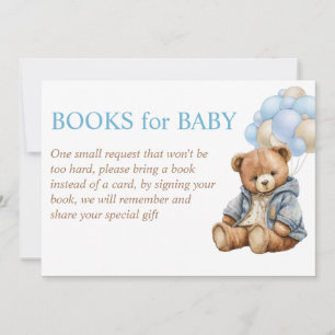 Invitation Demande de livre pour une baby shower ours en pelu